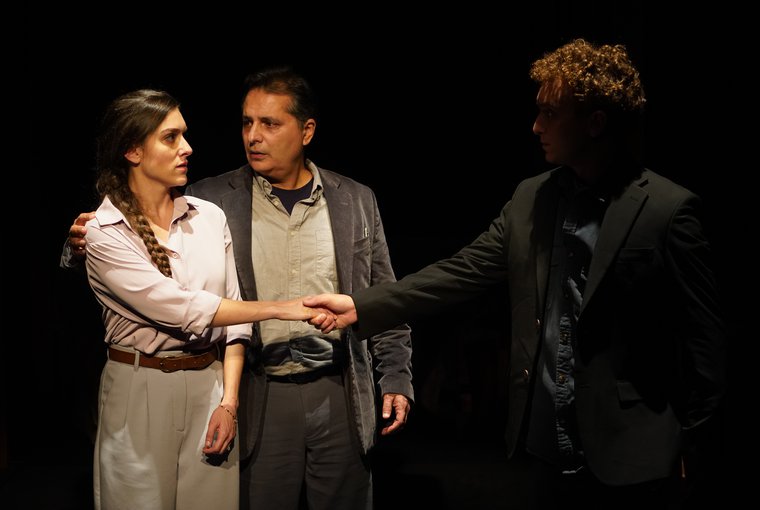 Dani Stoller, Firdous Bamji, and Ethan J. Miller in THIS MUCH I KNOW