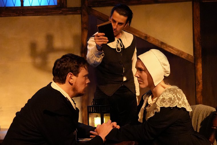 Christopher Ashman, Nadia Jackson, and Vincent Moisy in THE UNGODLY