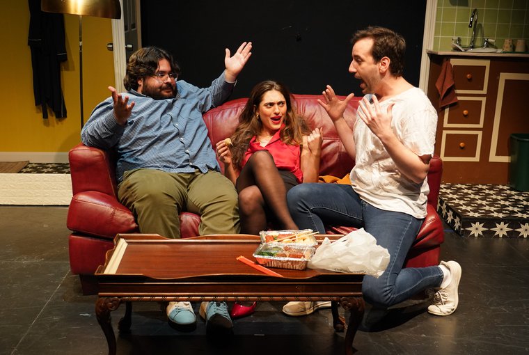 Mateo Parodi, Diletta Guglielmi, and Billy Cosgrove in THE IMPORTANCE OF DOING ART