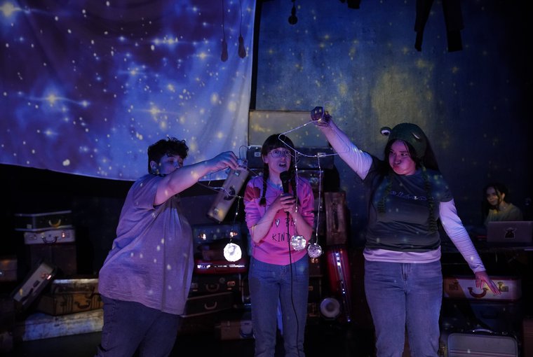 Alex Brain, Michaela Murphy, and Emily McGlynn in CASSIE AND THE LIGHTS