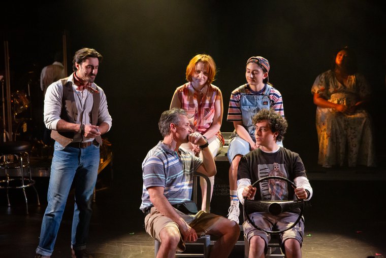 Joél Acosta, Erika Rolfsrud, Kristoffer Cusick, Kleo Mitrokostas, and Martin Ortiz in THE GREATEST HITS DOWN ROUTE 66