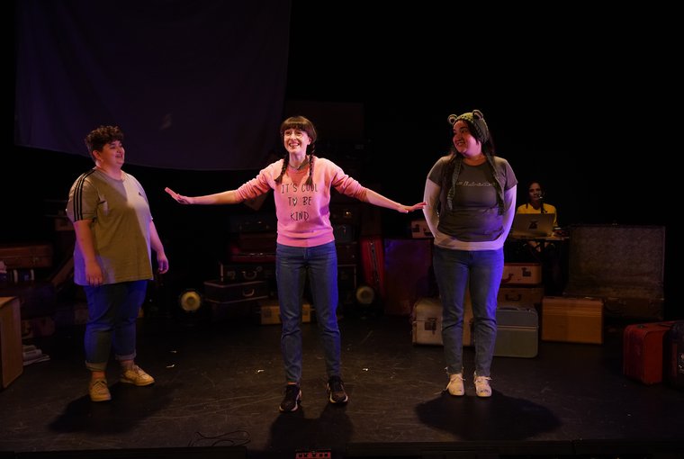 Alex Brain, Michaela Murphy, and Emily McGlynn in CASSIE AND THE LIGHTS