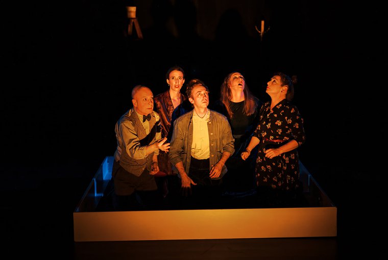 Mark Jaster, Sarah Olmsted Thomas, Alex Vernon, Gwen Grastorf, and Sabrina Mandell in JUXTAPOSE