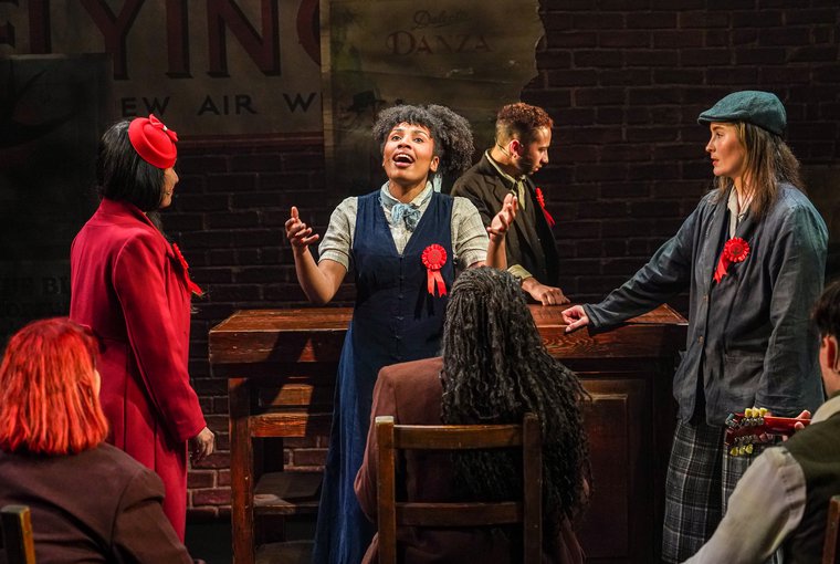 Debbie Chazen, Preeya Kalidas, Lizzy-Rose Esin Kelly, Natalie Elisha-Welsh, Ethan Pascal Peters, and Aoife Mac Namara in CABLE STREET