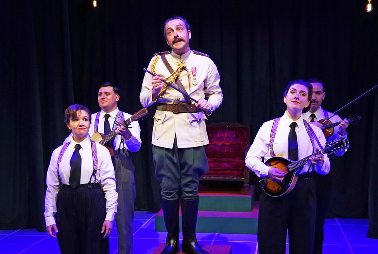 David Leopold, Clare Fraenkel, Joseph Cullen, Lawrence Boothman, and Sasha Wilson in THE BRIEF LIFE & MYSTERIOUS DEATH OF BORIS III, KING OF BULGARIA