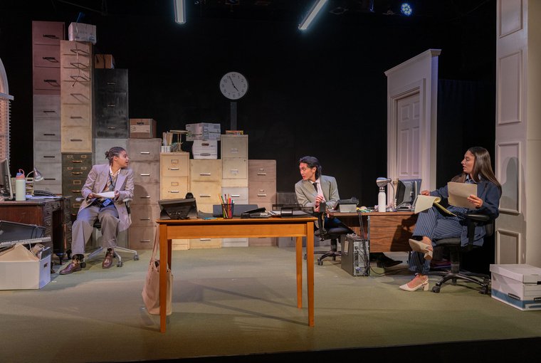 Vann Dukes, Charles Hsu, and Kleo Mitrokostas in THIS IS GOVERNMENT