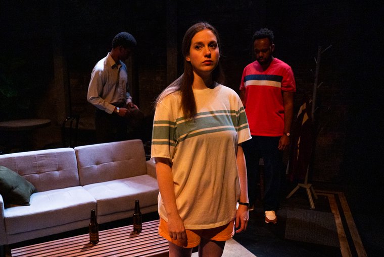 Renrick Palmer, Marlina Devery, and Teddy Trice in SHEDDING LOAD