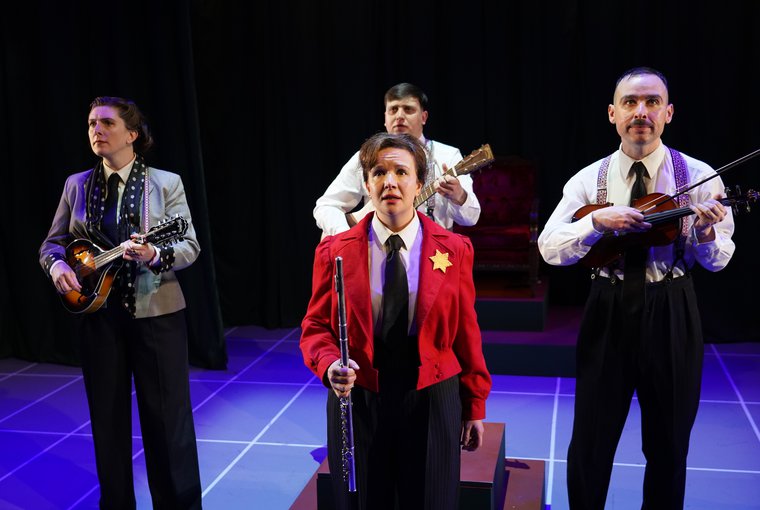 Sasha Wilson, David Leopold, Clare Fraenkel, and Lawrence Boothman in THE BRIEF LIFE & MYSTERIOUS DEATH OF BORIS III, KING OF BULGARIA