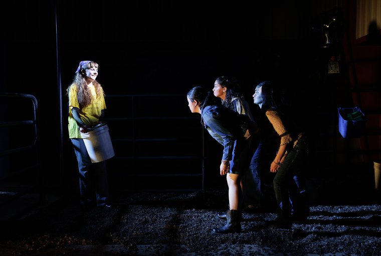 Maaike Laanstra-Corn, Elisa Tarquinio, Gabriela Veciana, Marvelyn Ramirez, and Ferin Bergen in CALF SCRAMBLE