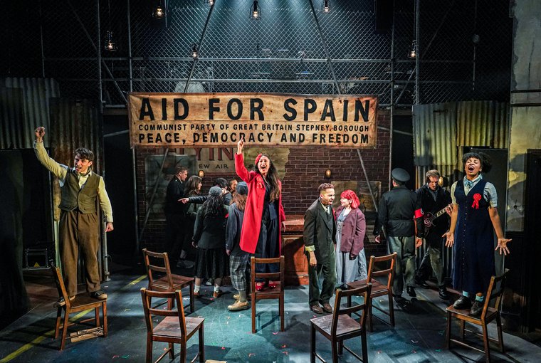 Isaac Gryn, Preeya Kalidas, Lizzy-Rose Esin Kelly, and the company of CABLE STREET
