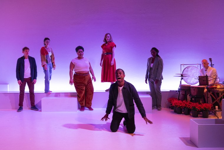 Alex J. Gould, Brooke Shilling, Cristina Pitter, Christina Bennett Lind, Adesola Osakalumi, Akyiaa Wilson, and Rinde Eckert