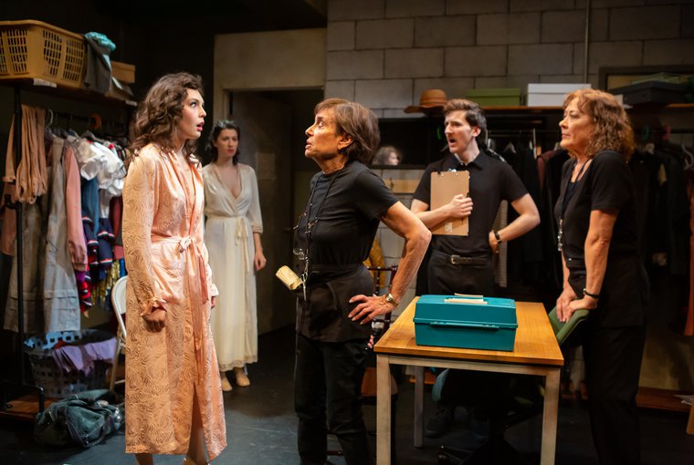 Sofia Ayral-Hutton, Kelly McCarty, Judith Hiller, Will Sarratt, and Karen Ziemba in ACCORDING TO THE CHORUS